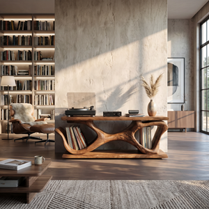 Scandinavian Record Display Stand For Music Corner Interior