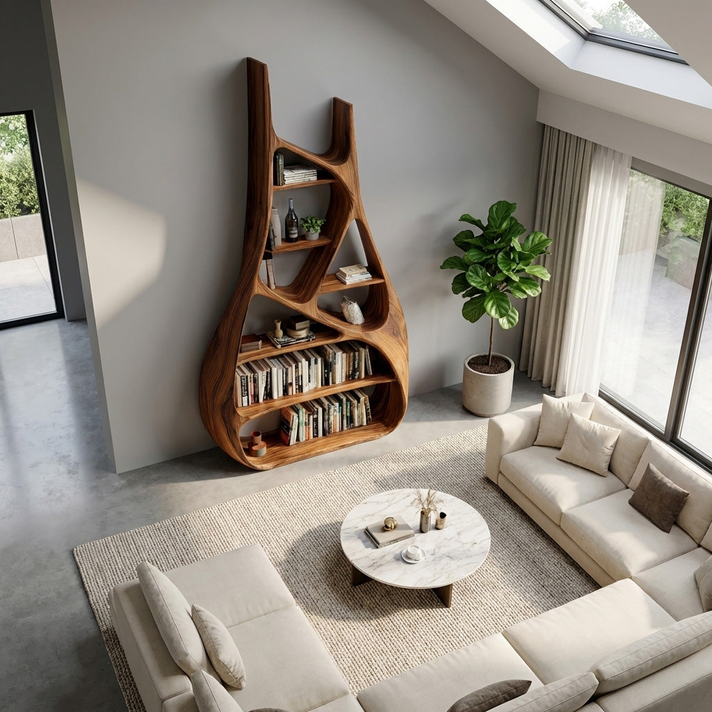 Minimalist Sculptural Bookshelf For Living Room Furniture