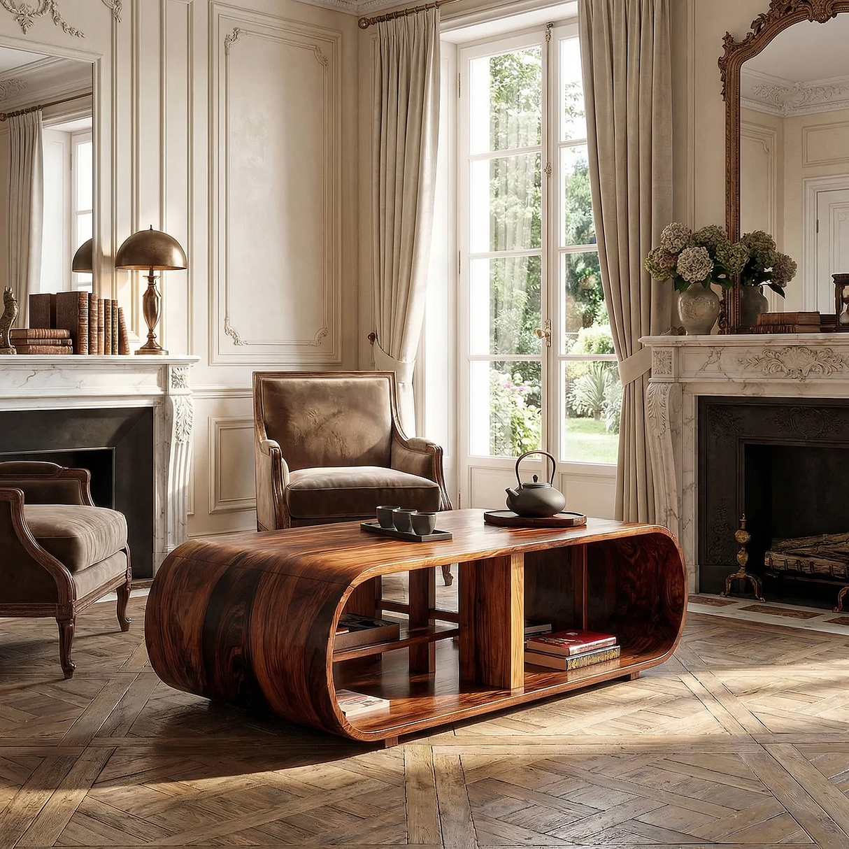Farmhouse Wooden Live Edge Low Table For Entryway Design And Decor
