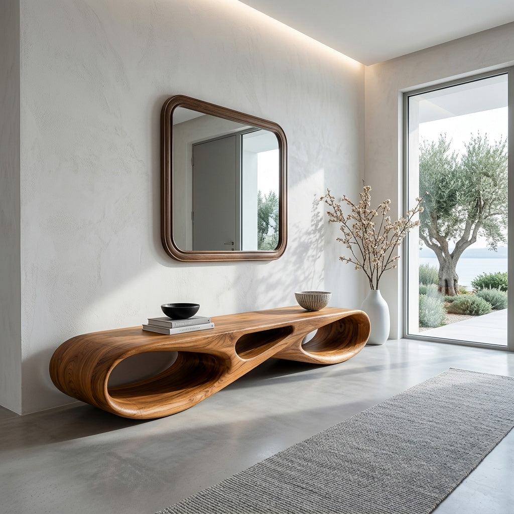 Modern Natural Wood Bench For Stylish Entryway Decor