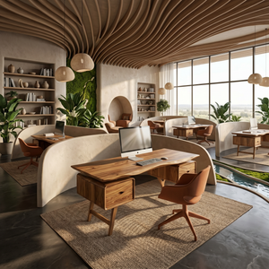 Organic Live Edge Executive Desk Coastal Office