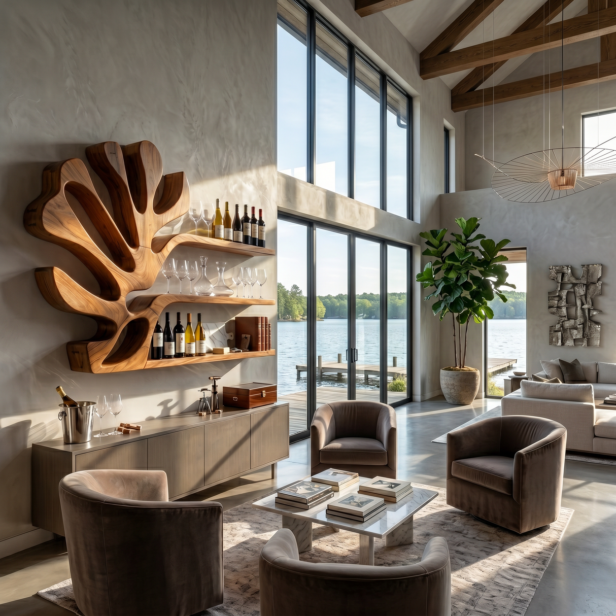 Rustic Wall Wine Rack For Breakfast Nook Bottle Arrangement