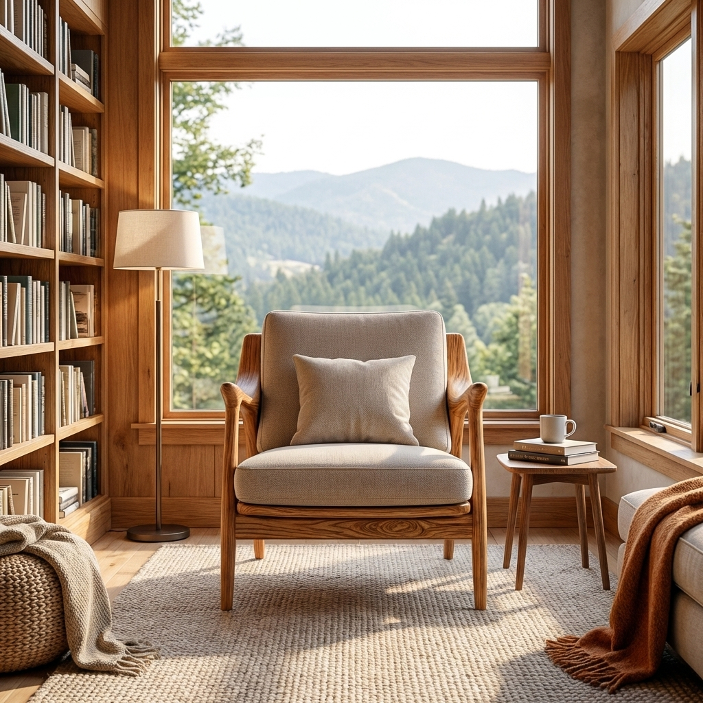 Organic Wooden Chair Sculptural Form For Home Furniture