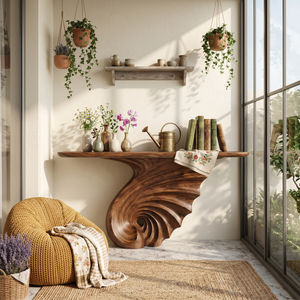 Luxury Spiral Base Console Table Contemporary Villa