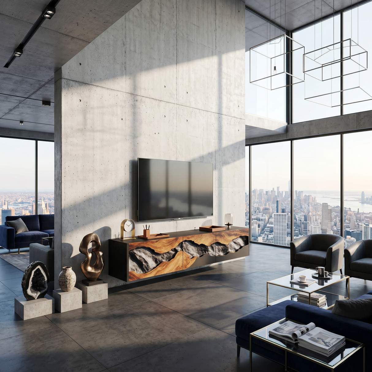 Handcrafted TV Console For Cozy Living Space