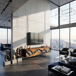 Handcrafted TV Console For Cozy Living Space