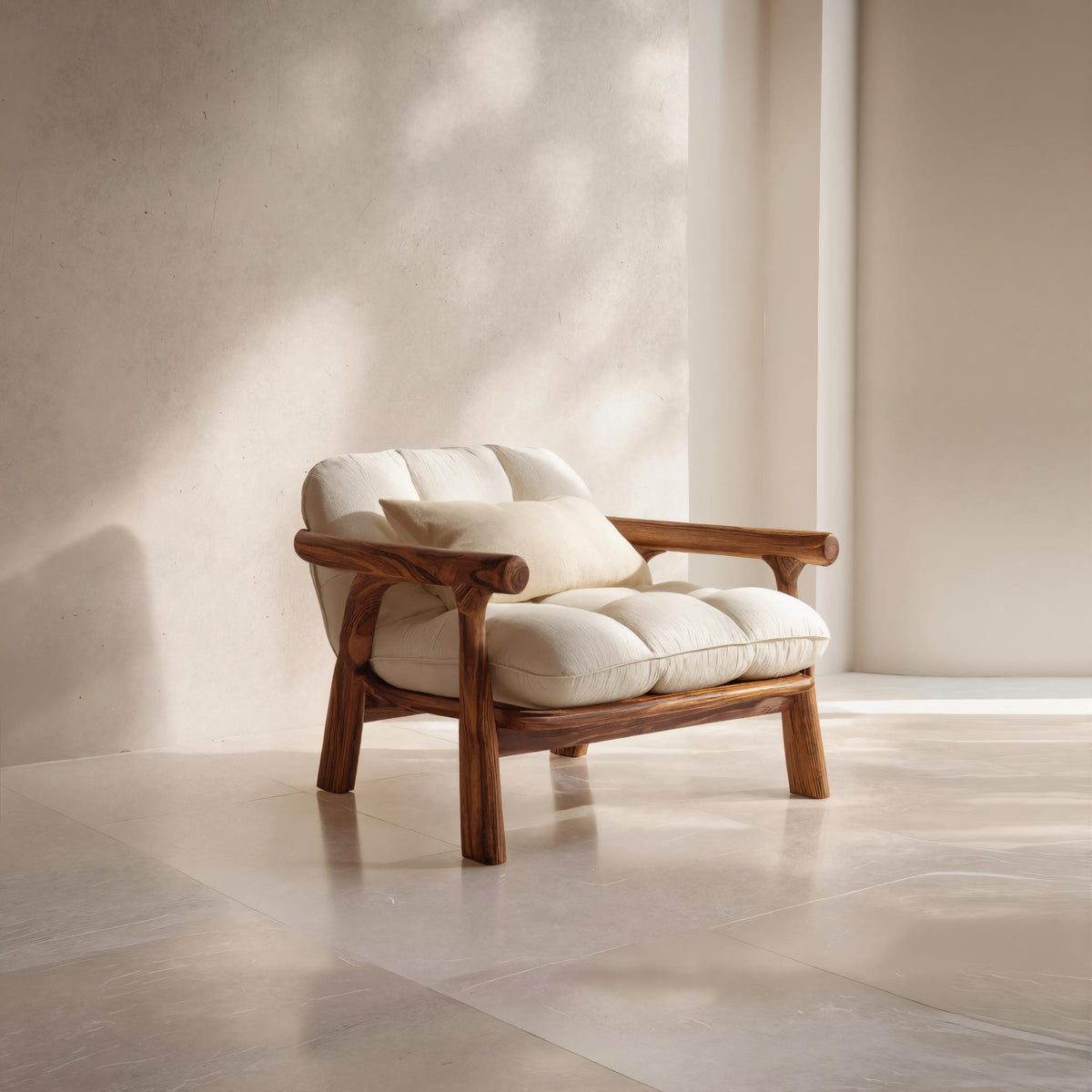 Minimalist Accent Chair Without Cushion For Living – ET Woodcrafts