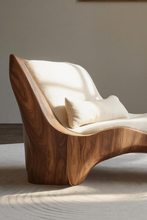 Modern Chaise Lounge With Curved Base For Living Room