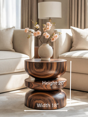 Sculptural Circular Side Table For Living Room Or Bedroom