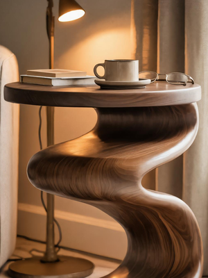 Modern Wave Side Table For Living Room Or Bedroom