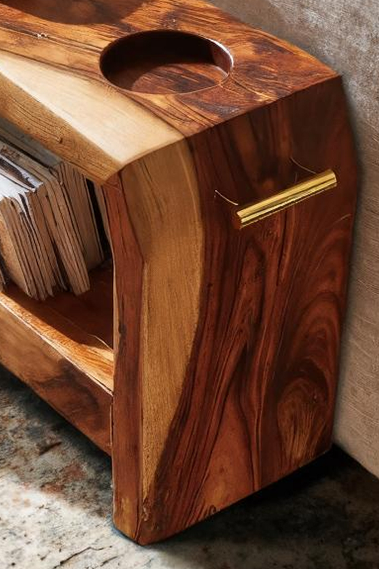 Mid Century Wooden Side Table For Living Room Decor