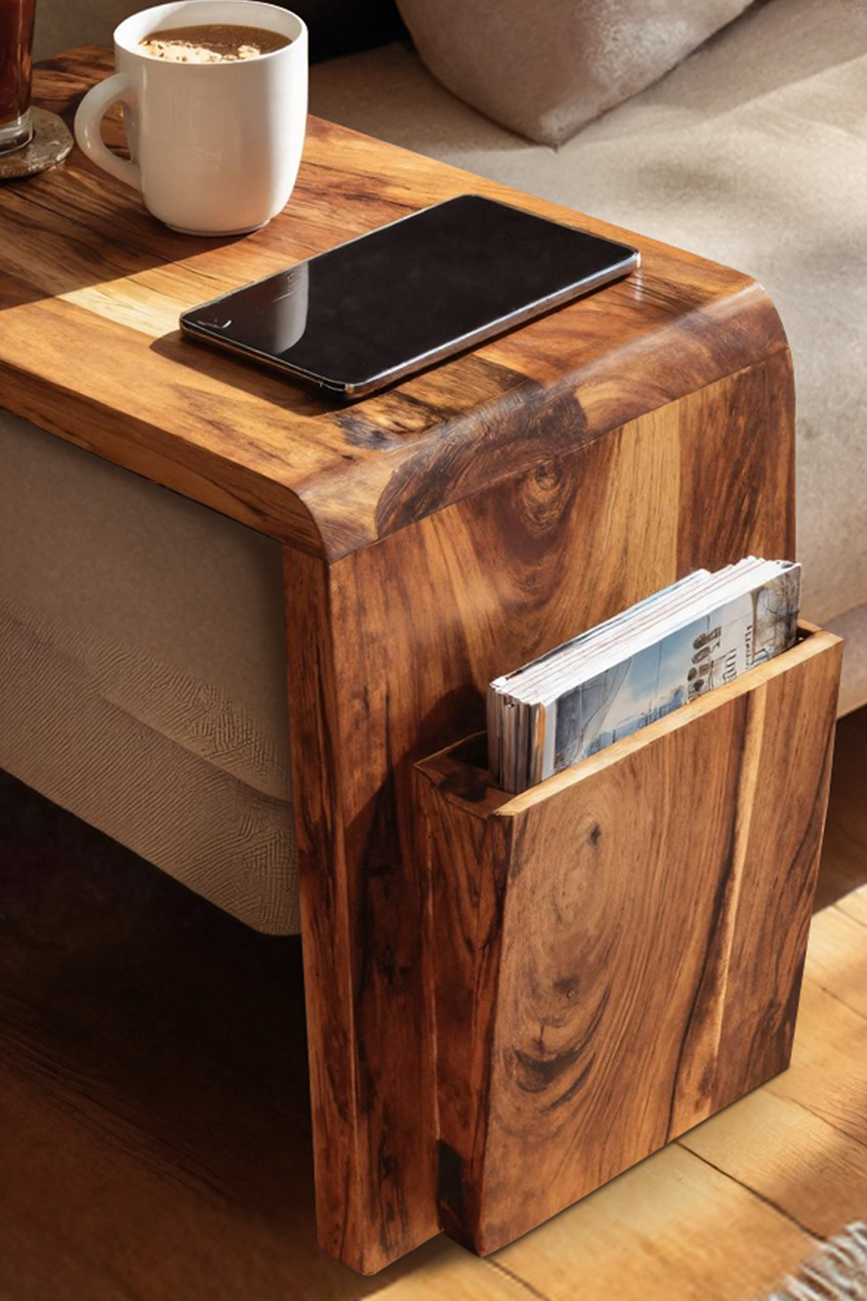 Modern Solid Wood Armrest For Living Room Decor