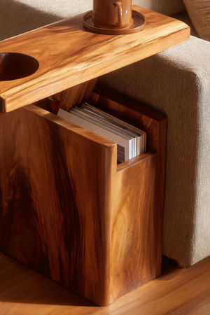 Solid Wood Live Edge Armrest For Sofa And Lounge Area