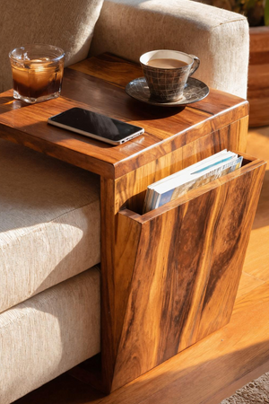 Handcrafted Live Edge Armrest For Unique Sofa Style
