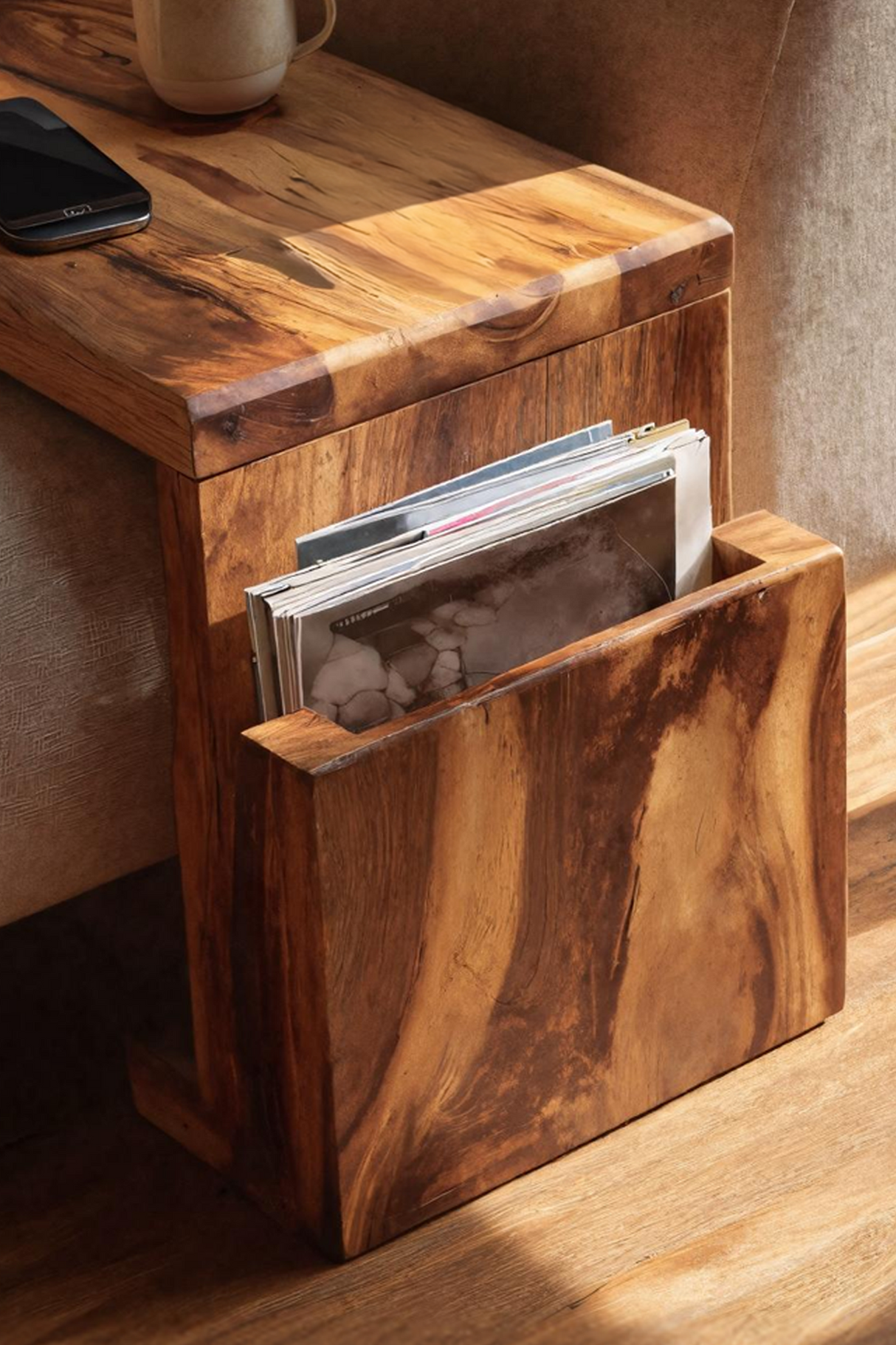 Handcrafted Wooden Armrest For Living Room Design