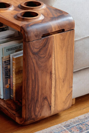 Farmhouse Solid Wood Side Table For Sofa Decoration