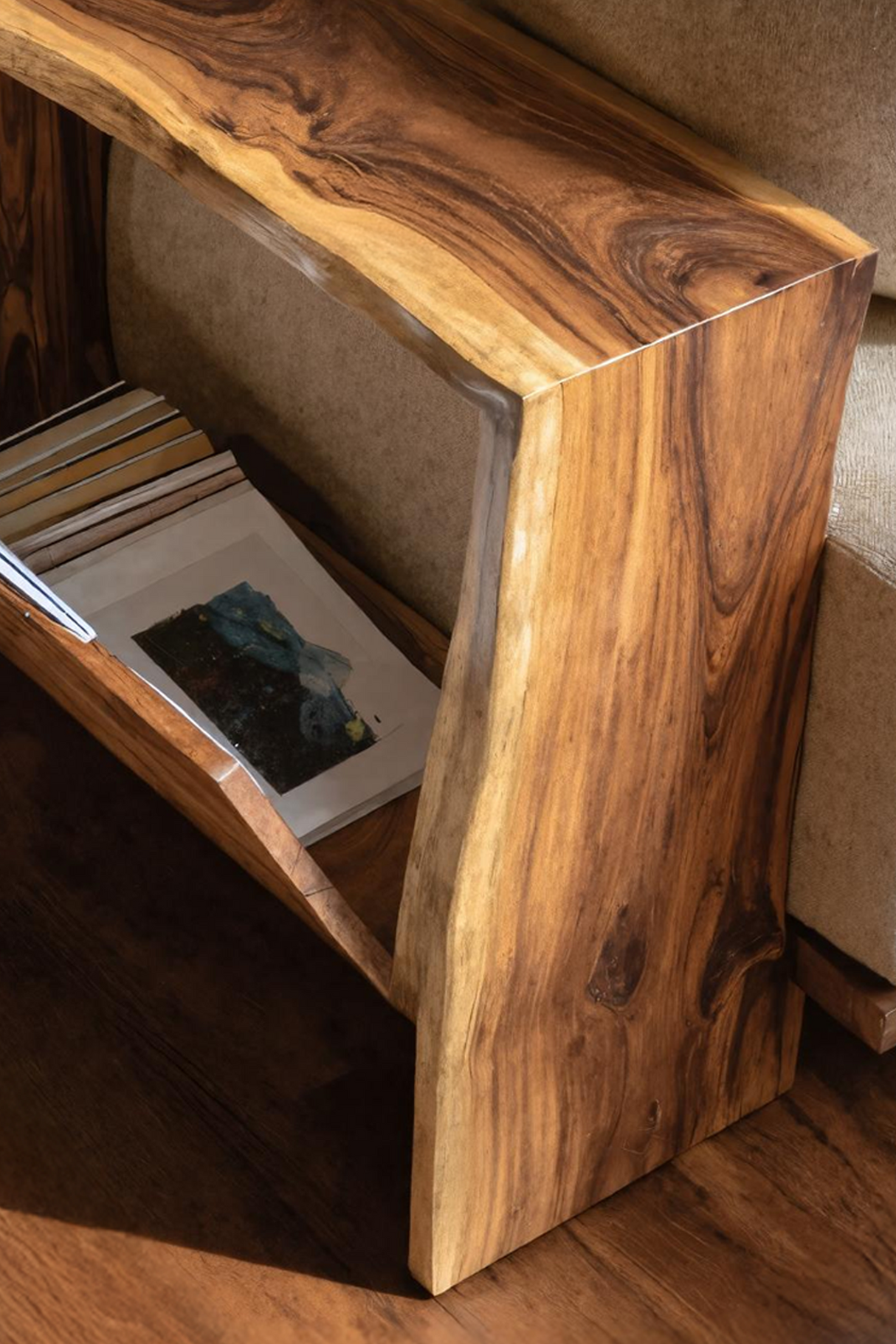 Farmhouse Wooden Side Table For Rustic Home Style