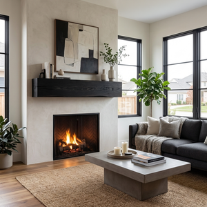 Wooden Fireplace Shelf For Cozy Living Room Decor