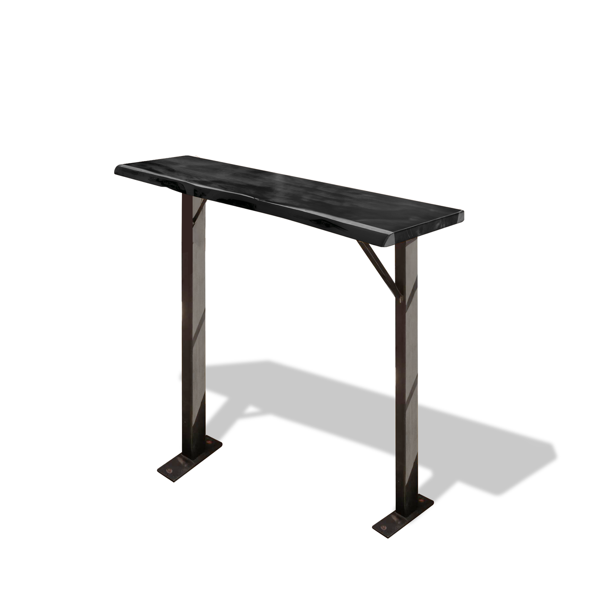 Rustic Live Edge Balcony Bar Table For Rail Mount Patio Or Apartment Deck