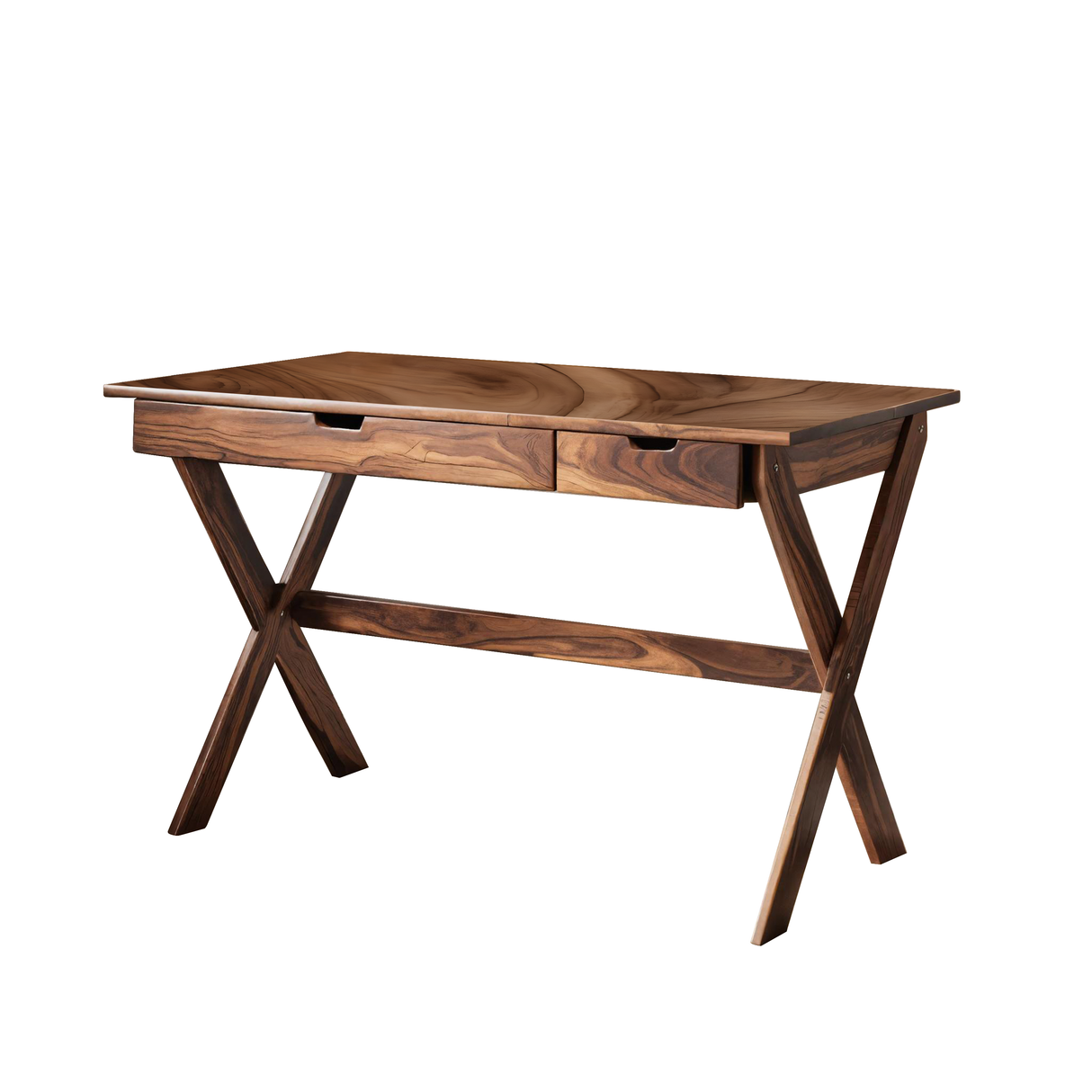 Scandinavian Wooden Desk with X Shaped Legs For Home Office Or Study