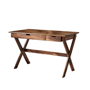 Scandinavian Wooden Desk with X Shaped Legs For Home Office Or Study