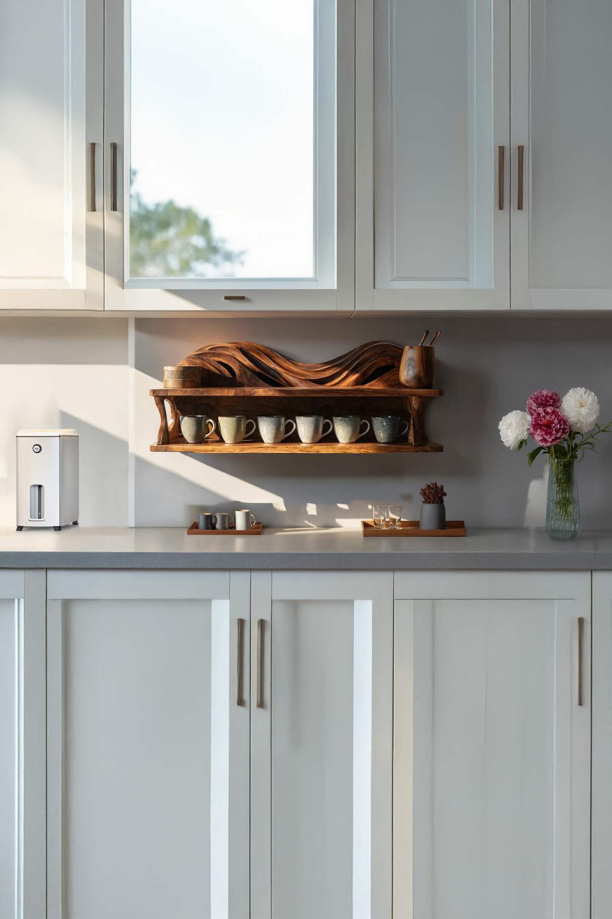 Handcrafted Kitchen Wall Shelf For Cozy Cooking Space