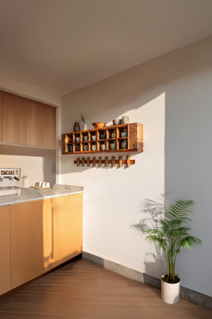 Modern Wooden Storage Shelf For Kitchen Essentials