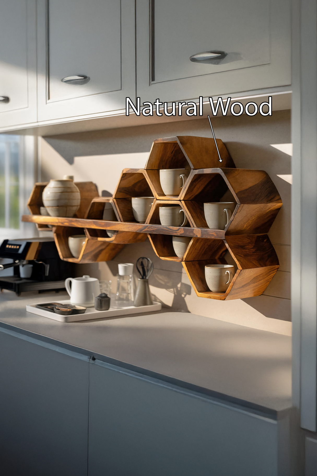 Mid Century Hexagonal Shelf For Furniture Display