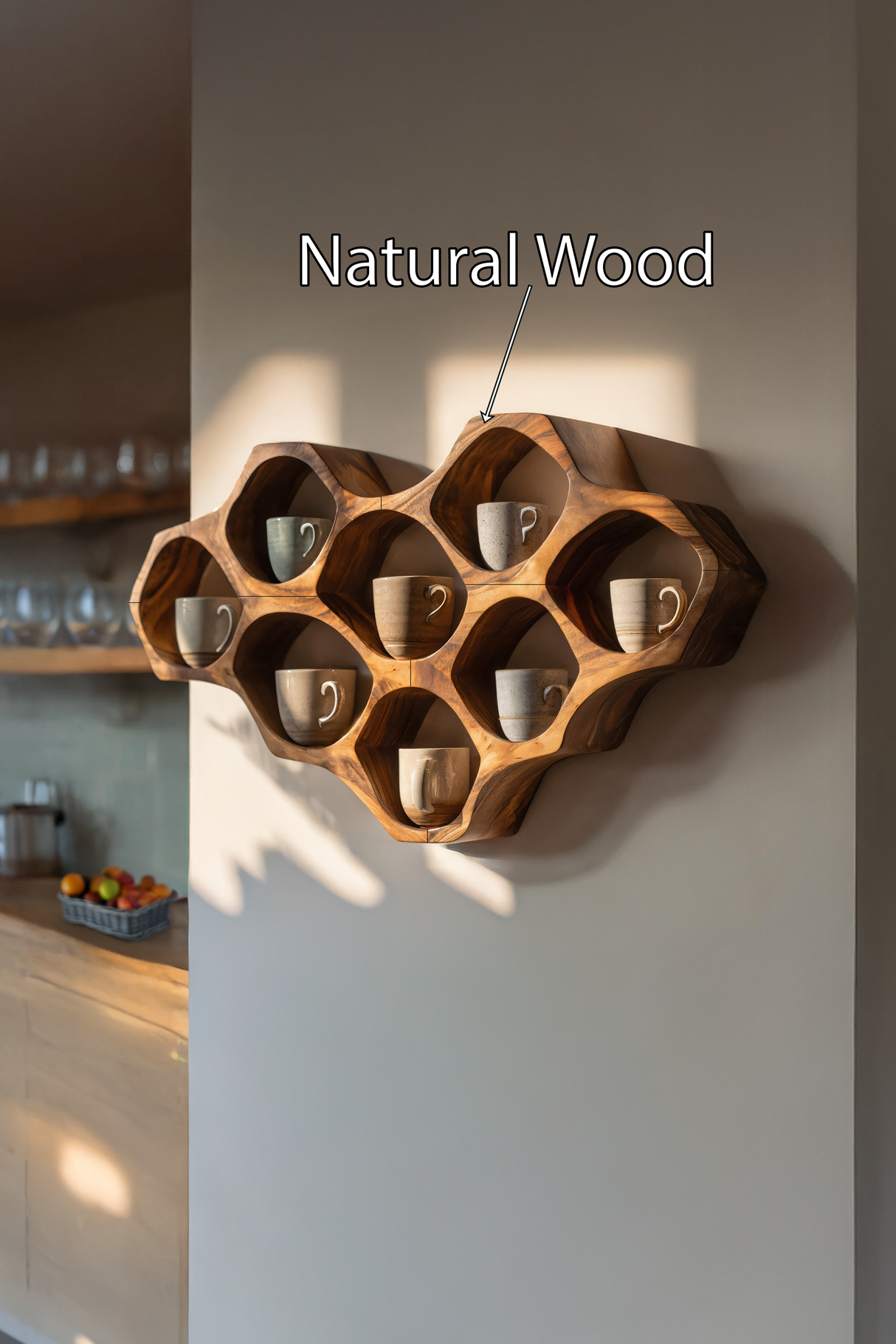 Modern Honeycomb Wood Shelf For Pantry Organization