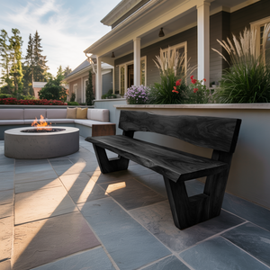Rustic Outdoor Wooden Bench For Garden Seating