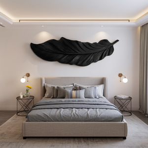 Hand Carved Feather Wall Art For Modern Home Decor