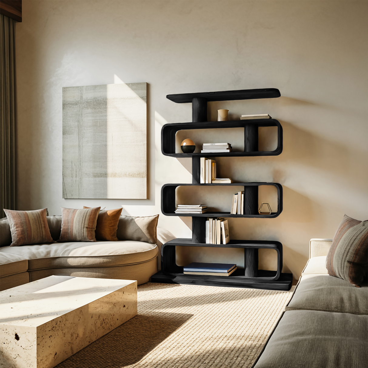 Minimalist Bookshelf With Shelves For Stylish Living Room