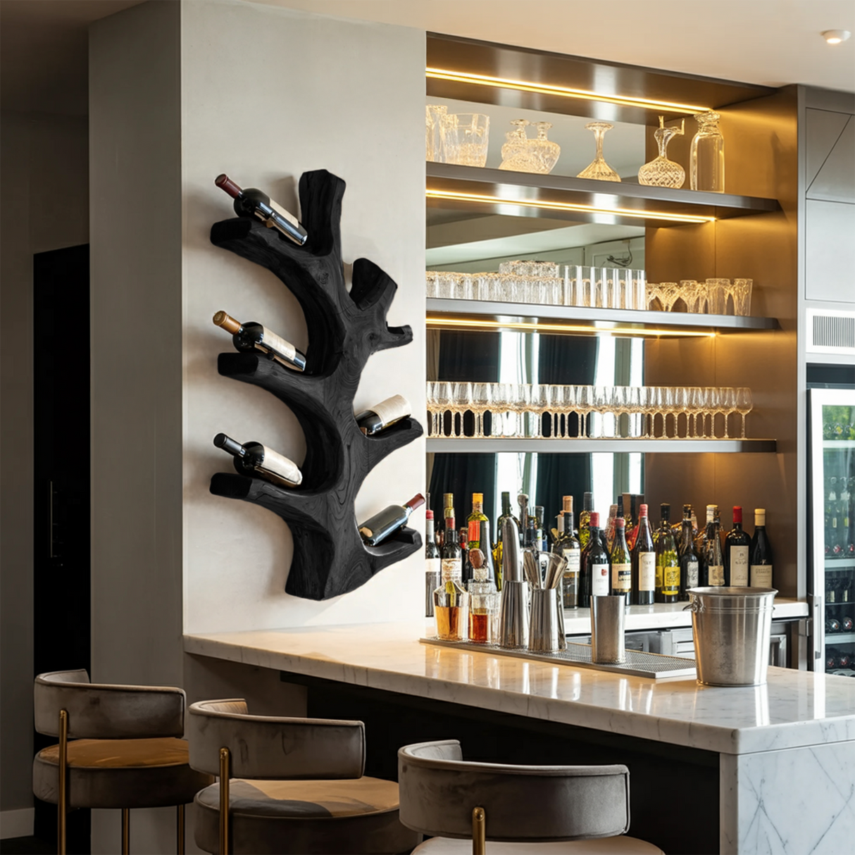 Luxury Wine Rack Wall Sculpture For Kitchen And Living Room