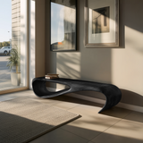 Minimalist Bench Curved Design For Modern Hallway Seating