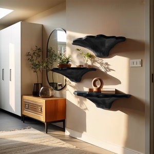 Farmhouse Wooden Mushroom Shelf For Natural Bedroom Decor Style