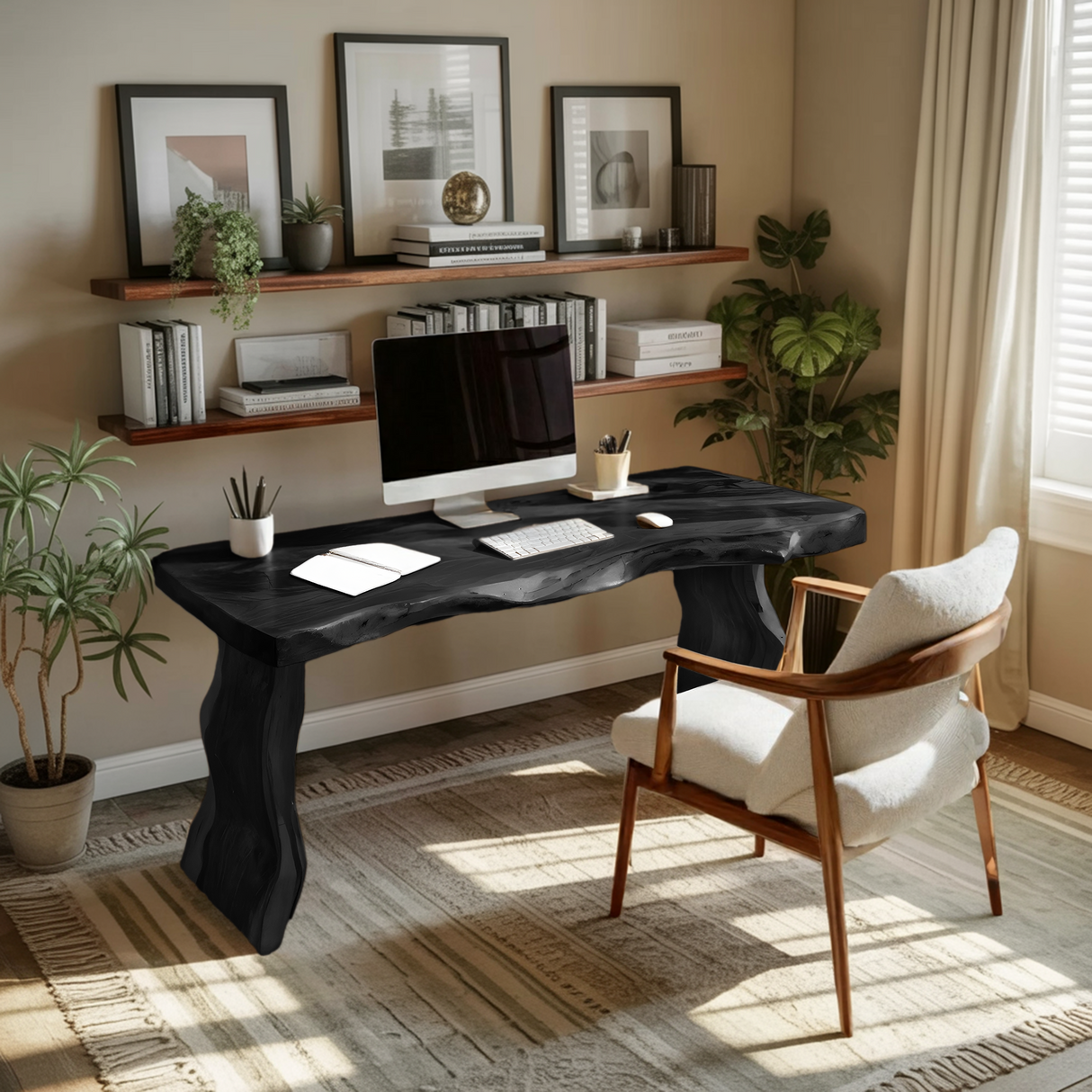Modern Solid Wood Desk For Bedroom Work And Study Space