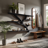 Industrial Floating Wooden Shelving Unit For Bedroom Organizer