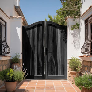 Curved Top Garden Gate Double Entry Door For Villa Courtyard