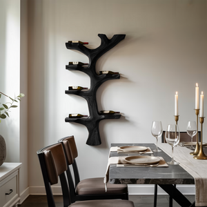 Rustic Wooden Wine Rack Branch Style For Home Bar