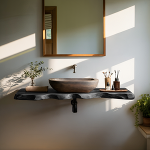 Handcrafted Live Edge Vanity For Compact Bathrooms