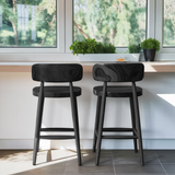 Mid Century Bar Stools With Backrest For Kitchen Or Dining Room