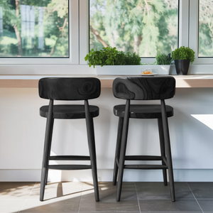 Mid Century Bar Stools With Backrest For Kitchen Or Dining Room