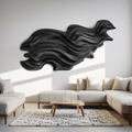 Flowing Wave Wall Sculpture With Abstract Carving For Living Room