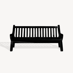 Contemporary Outdoor Wooden Bench With Curved Armrests For Garden Or Porch