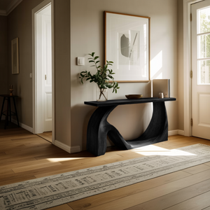 Modern Live Edge Console Table Artistic Solid Wood For Entryway Decor