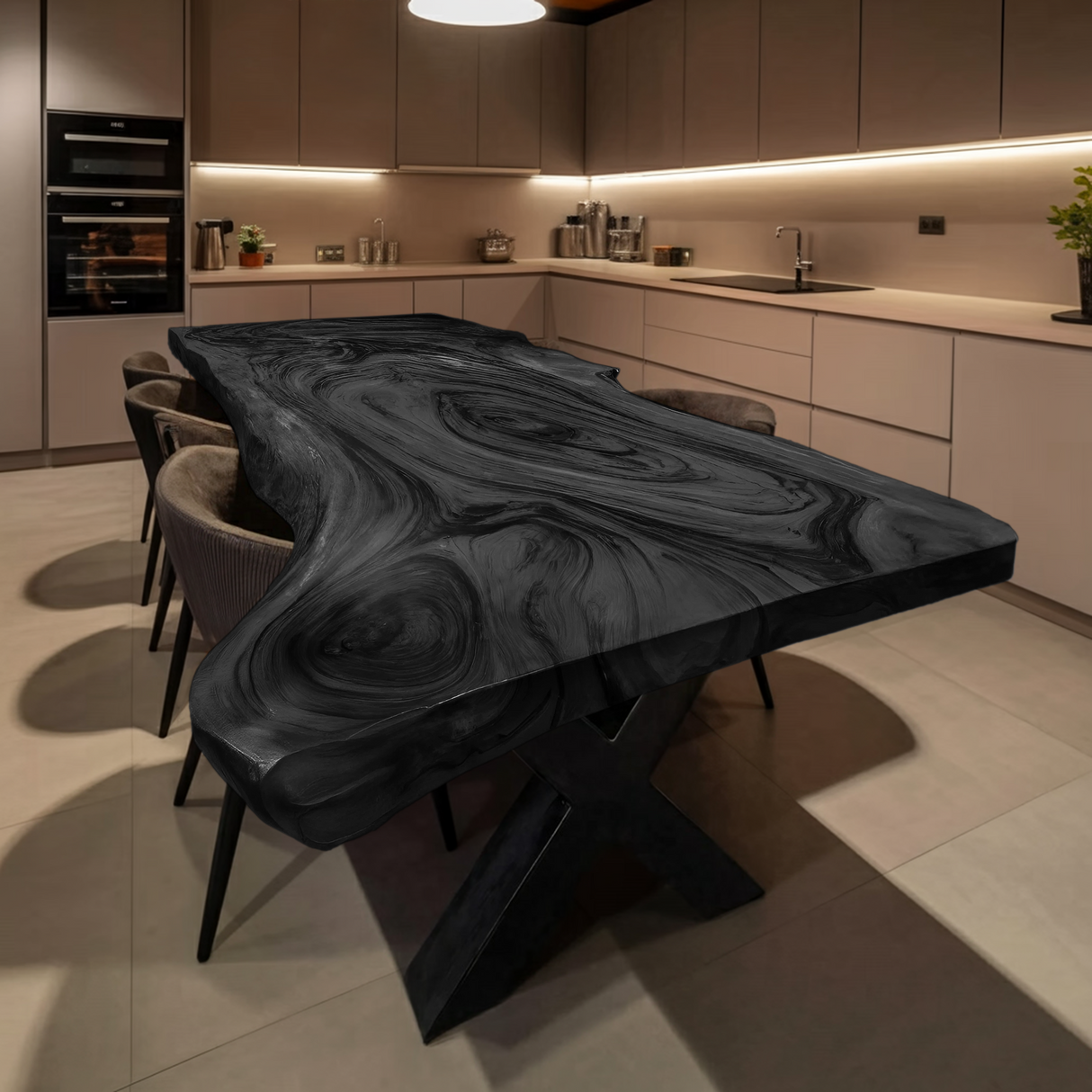 Dining Room Farmhouse Live Edge Dining Table Rustic Wood