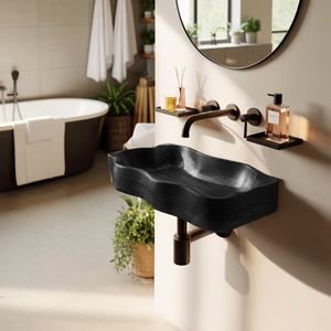Mid Century Live Edge Wood Vanity Sink For Premium Bathroom Decor