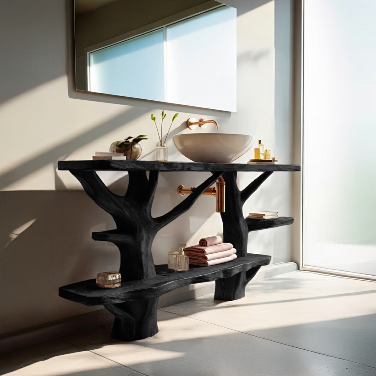 Mid Century Solid Wood Vanity Furniture Decor For Modern Bathroom