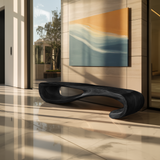 Modern Curved Entryway Bench For Hallway Accent