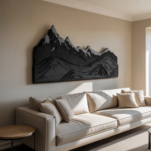 Mountain Wall Art Carving For Living Room And Nature Inspired Home